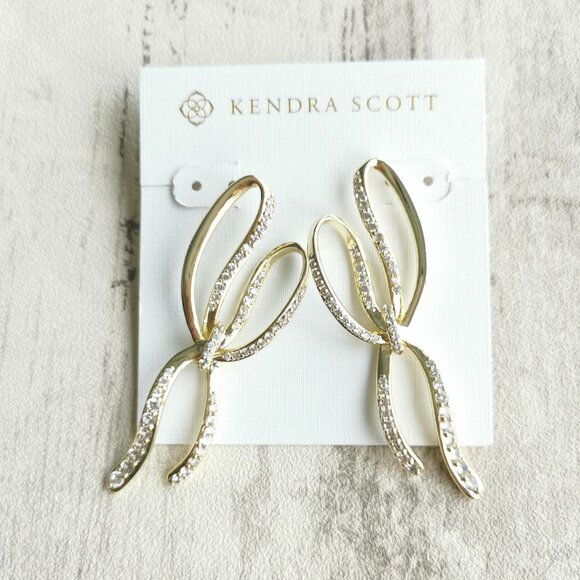Kendra Scott Jewelry - Kendra Scott Gold White Crystal Earrings - Sasha
